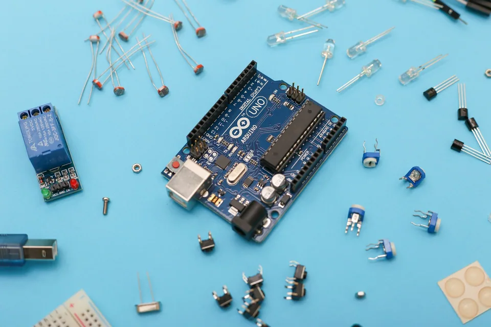 A microcontroller board and electronic components
