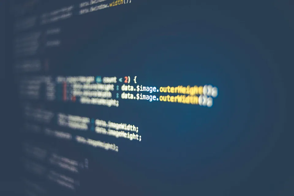 Application code on a computer screen